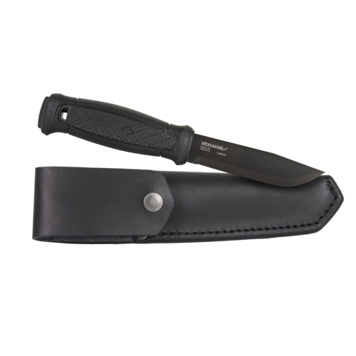 Nóż Morakniv® Garberg Black C (Leather Sheath) - Carbon Steel - Czarny