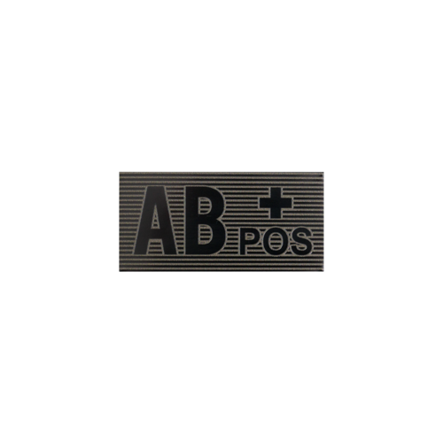 AB Rh+ blood type patch - Black/Boreal Green